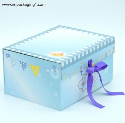 China Handmade High End Book Shape Flip Top Gift Boxes Baby Shower Gift Boxes for sale