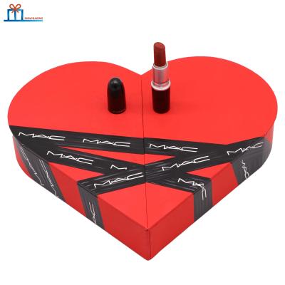 China Handmade custom magnetic paper cardboard heart shaped boxes for lipstick valentines day gifts box luxury valentine boxes for sale