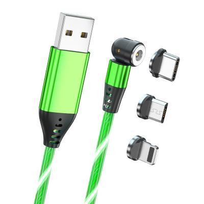 China MP3/MP4 Player 540 Degree Magnetic Fast Charging USB Cable Phone Flowing Lightweight Cable Led Micro Lighting Data Cable Luminous for sale