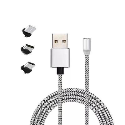 China Factory Direct Selling MP3/MP4 Player Factory Direct Usb Fast Charging Data Cable Led Lighting 3 In 1 Magnetic USB Charging Cable For Phone for sale