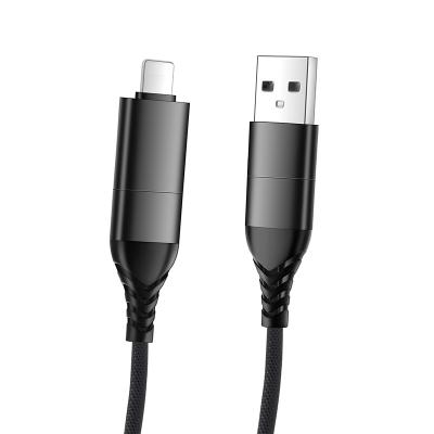 China MP3/MP4 player new product good prices functional safe single usb nylon braided 4 in 1 usb fast charging data cable for sale