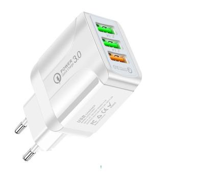 China Luminous high current mobile phone charger EU USA UK mobile phone travel charger 3usb wall charger qc3.0 5A 5V 9V 12V for sale