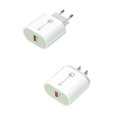 China US standard single left fast charger usb 5V3A mobile phone qc3.0 mobile phone wall charger usb cable fast charger adapter for sale