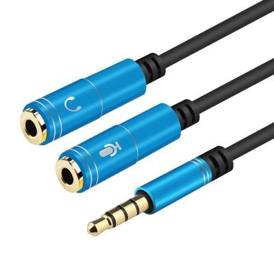 China Car audio cable 3.5mm two-in-one AUX cable. Earphone Splitter Holder Couples Cable Adapter for sale