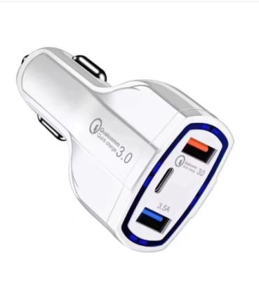 China Left Twin USB Car Charger 24V Trunk Dual USB Car Charger usb3.0 Automobile Mobile Cell Phone Car Cigarette Faster Lighter Car for sale