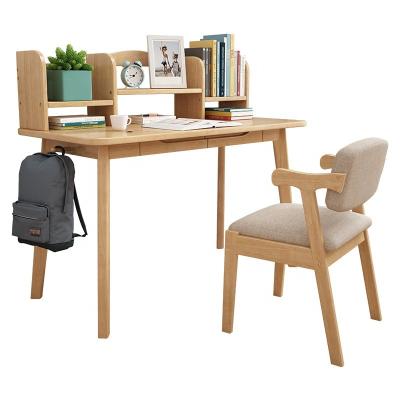 China Wholesale Customized Good Quality Fashionable Slim Legs Office Writing Study Wooden Writing Desk With Shelf PC Office Desk Laptop Table for sale