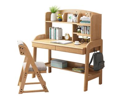 China EUROPEAN Integrated Shelf Desk Take-off Child Study Table Solid Wood Kids Tables for Kids Table and Chair Set for sale