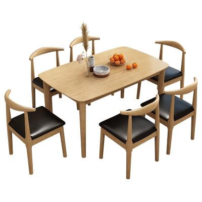 China Stable manufacturers direct supply border e-commerce wooden match BEEF horn chairs dining room table set dining room tables dining room sets for sale