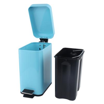 China Sustainable Colored Stainless Steel Foot Pedal Waste Bin for sale