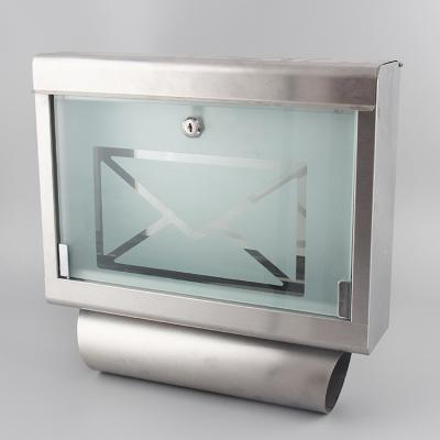 China New Style Hot Selling Stainless+Glass Home Mailbox With Lock for sale