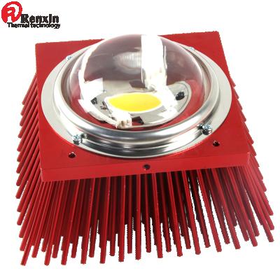 China Aluminum square flared aluminum pre drilled 150mm pin fin radiator cob led. for sale