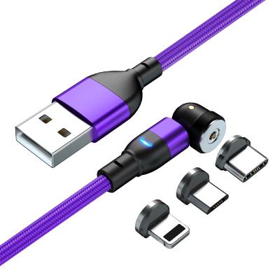 China Strong Magnetic Charger Cable 3 Magnetics In 1 Cable 540 Degree Rotate Magnetic Cable for sale