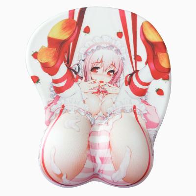 China With Wrist Rest Custom Boner Hot Sale 3D Gel Sublimation Real Life Anime Breast Model Cartoon Sexy Adult Girl Ergonomic Wrist Rest Mouse Pads for sale