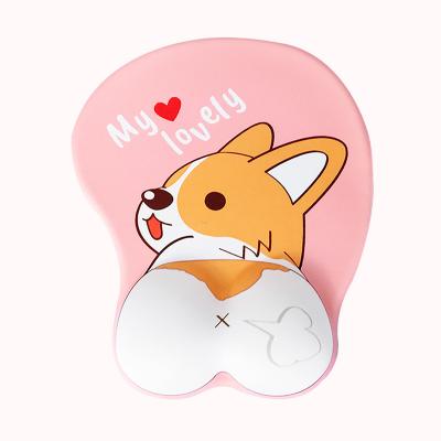 China Lovely soft and comfortable silicon gel mouse padcute cartoon wrist rest nerd custom mouse pad for sale