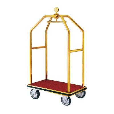 China luxury hotel lobby trolley 5 star gold hotel lobby carts for luggage transportation for sale