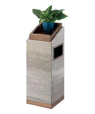 China Modern Hotel Lobby Waste Bin Marble Ashtray Trash Can Supply Hotel Lobby Equipment for sale