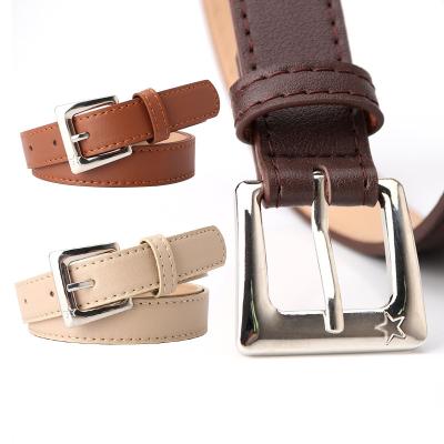 China Convenient Women Leather Belt For Jeans Pants Fashion PU Leather Belt With Alloy Square Buckle for sale