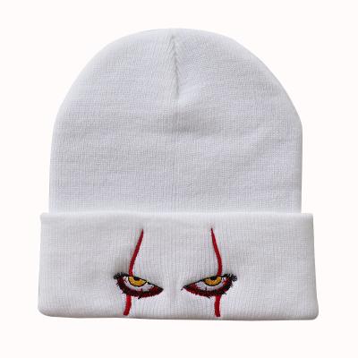 China OEM COMMON Custom Color Jacquard Knitted Unisex Winter Cuffed Beanie Hats With Embroidered Logo for sale