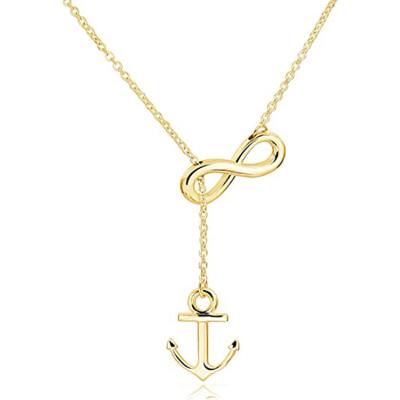 China Newest Hiphop Stainless Steel Anchor Infinity Geimatric Lasso Style Fashion Jewelry Gold Plated 