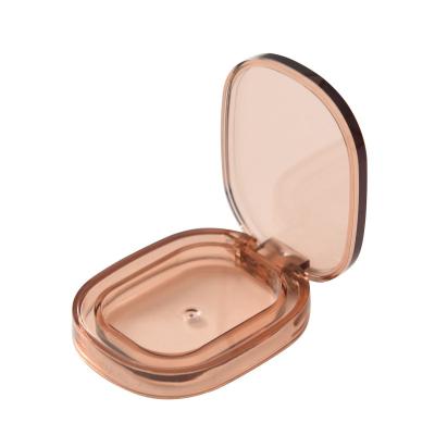 China Recycled Materials Compact Blusher Case Plastic Small Single Eye Shadow Case Empty for sale