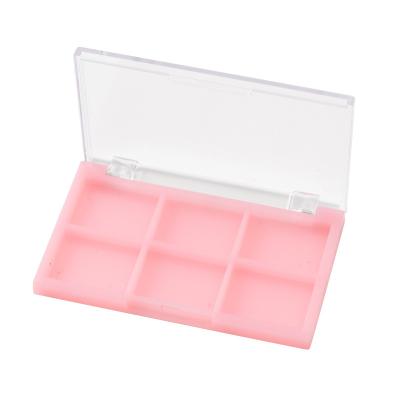 China Recycled Materials Macarone colorful lightweight plastic empty eyeshadow box case with clear lid for sale