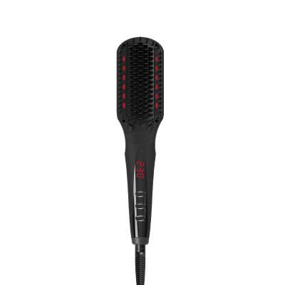 China Compact Heat Infrared Straight Hair Brush Straightening Brush and Curling Comb Clip for sale