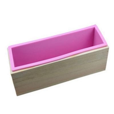 China Viable Factory Wooden Box Custom Handmade Silicone Soap Loaf Molds Rectangular Wooden Toast Soap Mold for sale