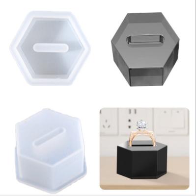 China Factory Outlet Mold Viable Diy Crystal Epoxy Crystal Candle Resin Silicone Mold Ring Holder Ring Storage Holder for sale