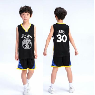 China Antibacterial High Quality Black Uniform Design Kids Basketball Tank Top Reversible Basketball for sale