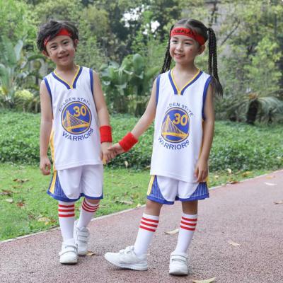 China Wholesale Children's Warriors Four Colors Antibacterial Factory Basketball Jersey Uniform Design No. 30 for sale