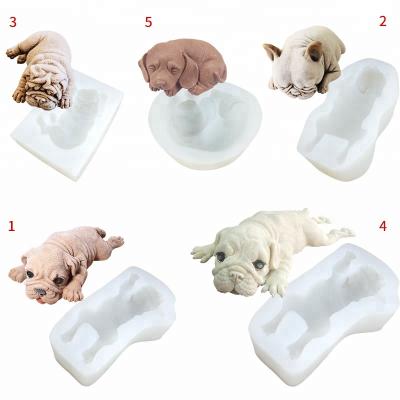 China Viable Baking Shar Pei Decorating Dirty Dog Chocolate Ice Cream Mold Silicone Mold Mousse Cake from direct whosale for sale