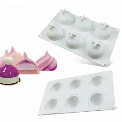 China Amazon New 6 Cavity Water Drop Mousse Cake Mold DIY Birthday Cake Silicone Mold Viable Special Bakeware for sale