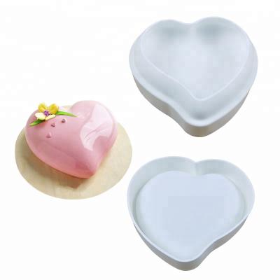 China Hot Sales Heart Shape Cake Decorating Tools Silicon Dessert Mold / Viable Silicone Cake Mold for sale