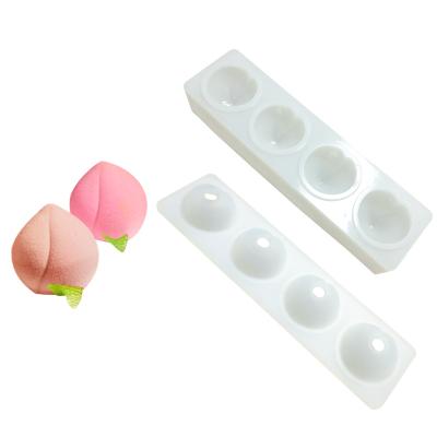 China 4 even viable baking peach 3d silicone mold stereo French dessert silicone cake mold factory direct sales for sale