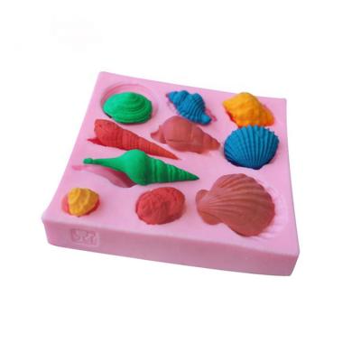 China Viable Originality Silicone Fondant Cake Chocolates Mold Conch Shell Silica Gel Mold for sale