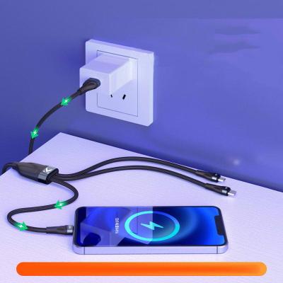 China Convenience KOOLIFE Best Selling 3 in 1 Nylon quick charger 66W Multi Charger Usb Cable for Mobile Phone for sale