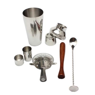 China Amazon 6pcs Boston Bartender Kit Barware Tool Kit Stainless Steel Cocktail Shaker Hot Viable Classic Set for sale