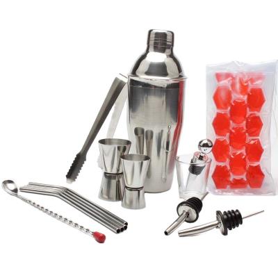 China Viable Barware Kit Bartender Boston Factory Tool Kit 2021 Stainless Steel Direct Cocktail Shaker Set for sale