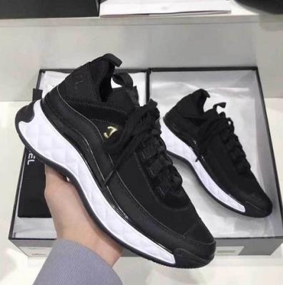 China Chanelstyle Dad New Style Lightweight Genuine Leather Inner Waist Increasing Shoes Thick Air Cushion All-match White Casual Sneaker for sale