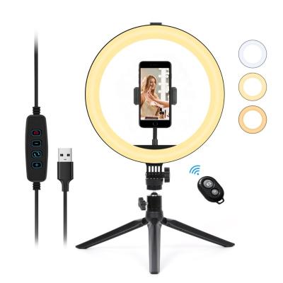 China Modern Tok Show LED Ring Fill Light Lamp 26cm Circle Photo Studio Living Light Selfie Led Circle Ring Light With Tripod Stand for sale