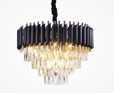 China Wholesale Modern Pendant Lamp Luxury Black Crystal Crystal Chandelier For Living Room for sale