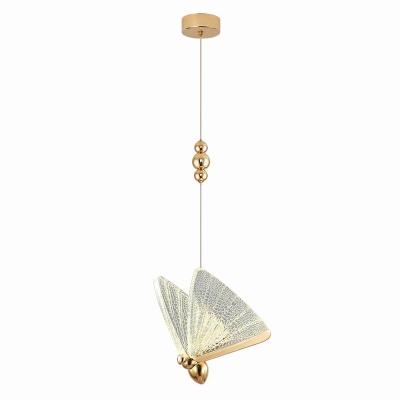 China Contemporary Nordic Modern Light Luxury Staircase Living Room Bedroom Near LED Butterfly Decorative Chandelier Acrylic Pendant Lamp for sale