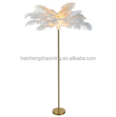 China Modern New Design Large Bird Feather Floor Lamp Copper Body Fashion Stand Lamps for sale