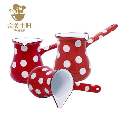 China Sustainable New Oriental - European Style With Customizable Handle Color Pattern Ceramic Kettle Use Of Boiled Milk And Coffee for sale