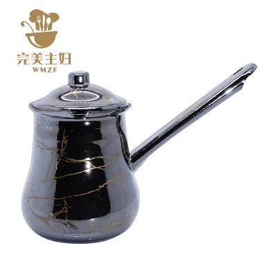 China Sustainable Plant Marbling Enamel Arabic Coffee Pot Large Capacity KettleHome Use for sale