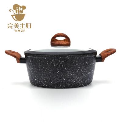 China Factory Customized Viable Household Wholesale Copper Nonstick Double-ear Pan Aluminum Stone Pan Kitchen Use for sale