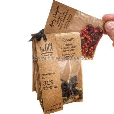 China Recyclable Custom Stand Up Bag Kraft Paper Food Packaging Bag Paper Bag for sale