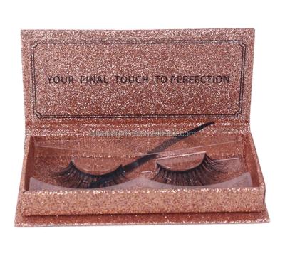 China Recyclable Luxury Christmas Wedding Gifts Pack Gold Glitter Rose Gold Foil Eyelash Box for sale