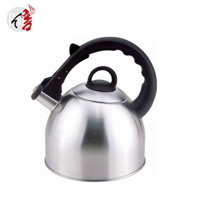 China Durable Realwin Stainless Steel Nylon Satin Handle Polish Whistling Kettle For Boiling Water for sale