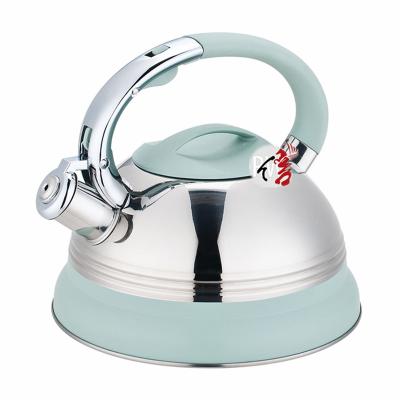 China Sustainable Bottom Stainless Steel Water Kettle Whistling Capsule Teapot for sale